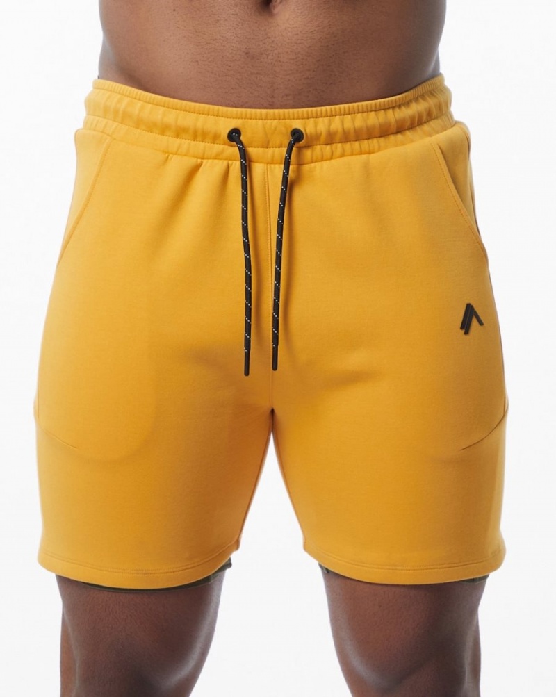 Alphalete ELMTS Atletiske Kort 6" Shorts Herre Gul | GZOKNX-530