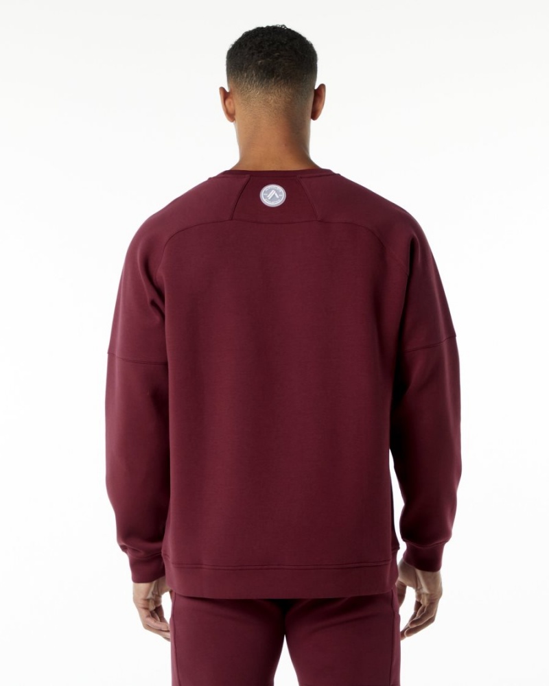 Alphalete ELMTS Crewneck Genser Jakker Herre Burgunder | ZSUXBD-423