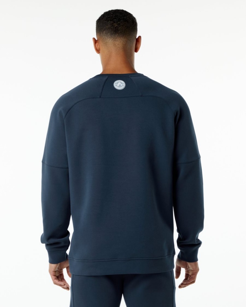 Alphalete ELMTS Crewneck Genser Jakker Herre Marineblå | NUESXW-310