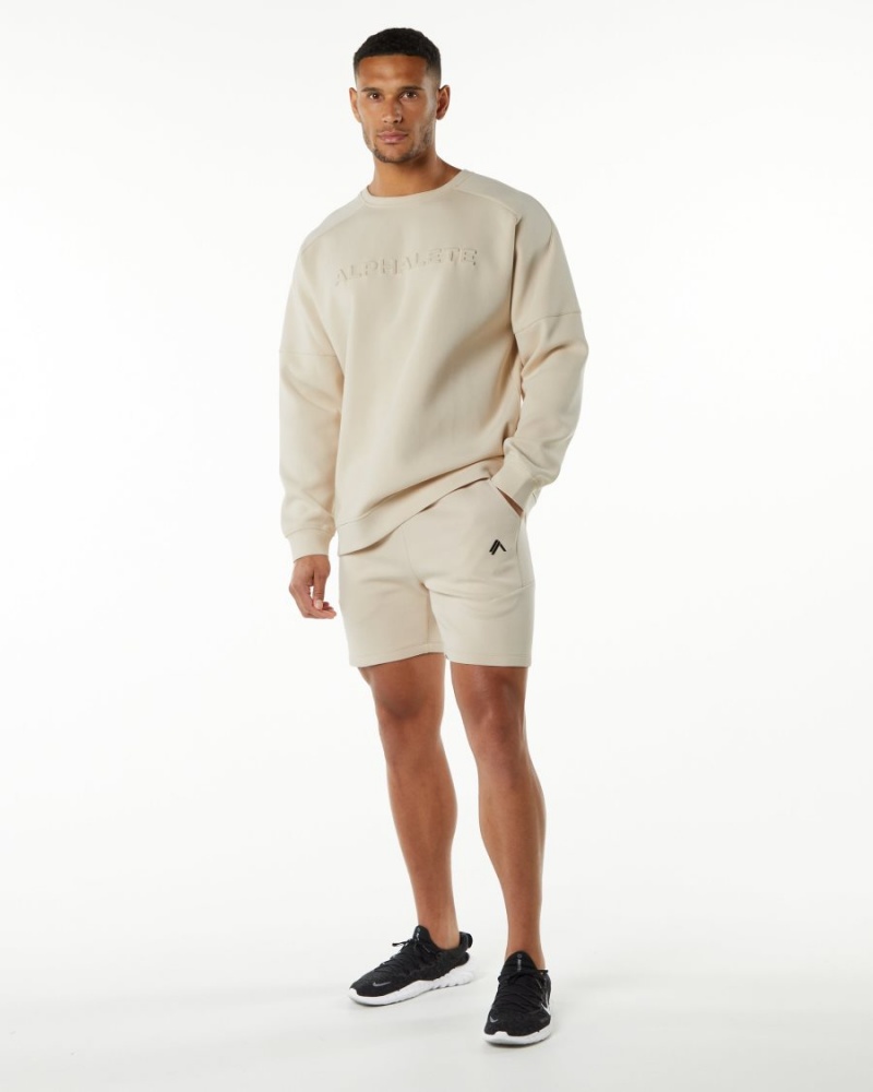 Alphalete ELMTS Crewneck Genser Jakker Herre Vanilla | QEAITH-459