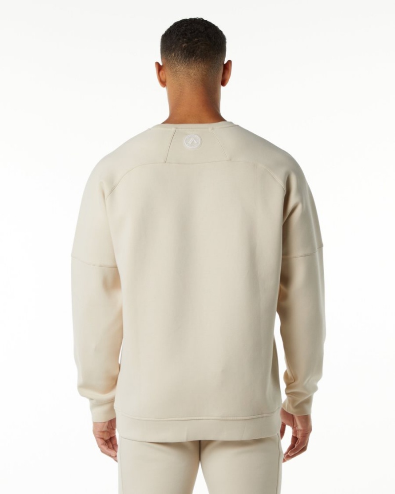 Alphalete ELMTS Crewneck Genser Jakker Herre Vanilla | QEAITH-459