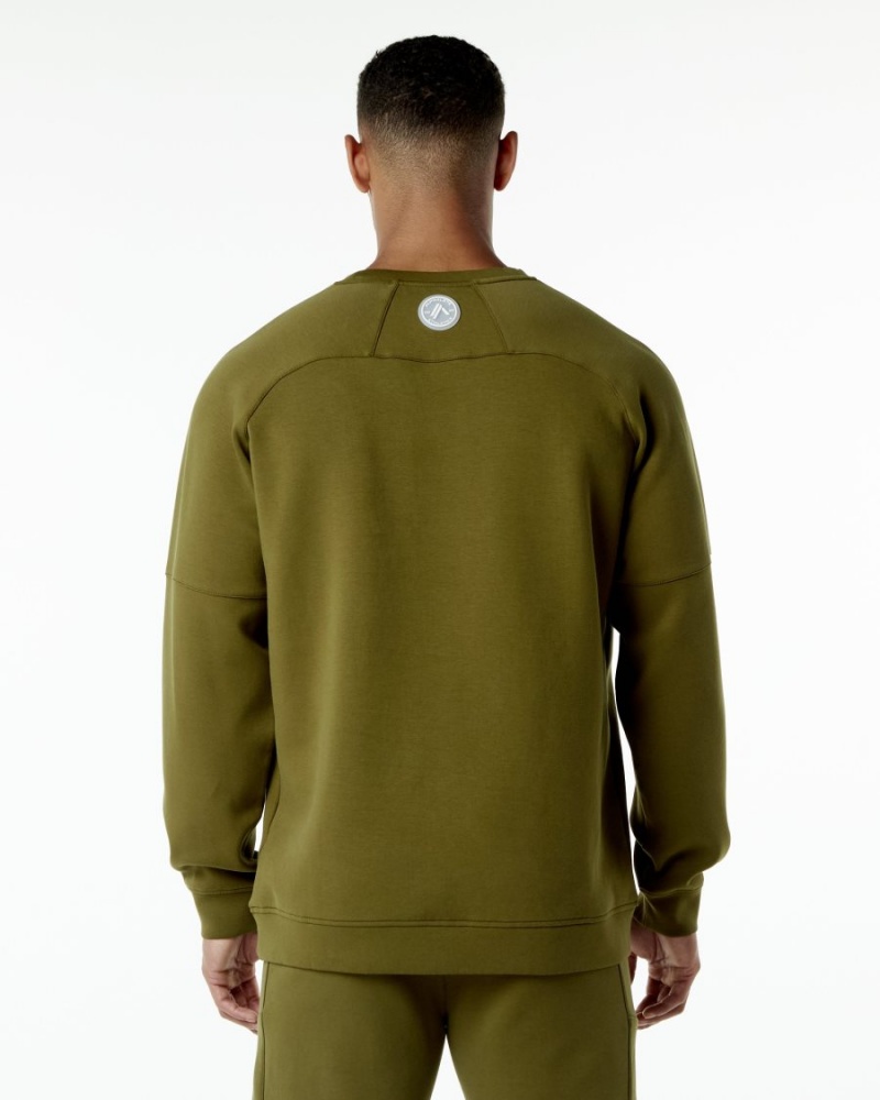 Alphalete ELMTS Crewneck Genser Jakker Herre Moss | GSEOMY-372