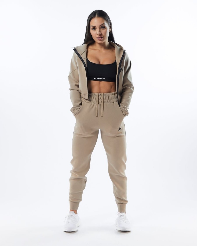 Alphalete ELMTS Cuffed Jogger Joggebukser Dame Tan | UWBPXT-057