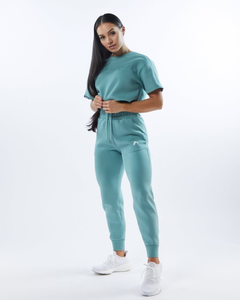 Alphalete ELMTS Cuffed Jogger Joggebukser Dame Teal | ICHNZO-659