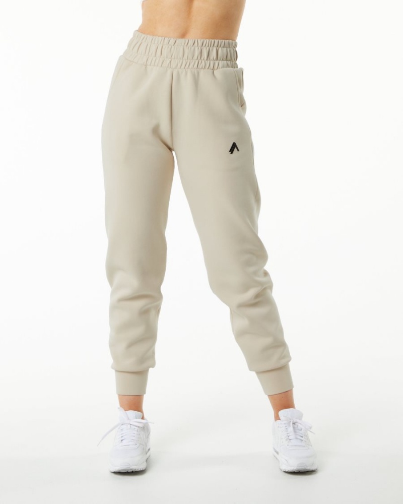 Alphalete ELMTS Cuffed Jogger Joggebukser Dame Vanilla | KERDTI-165