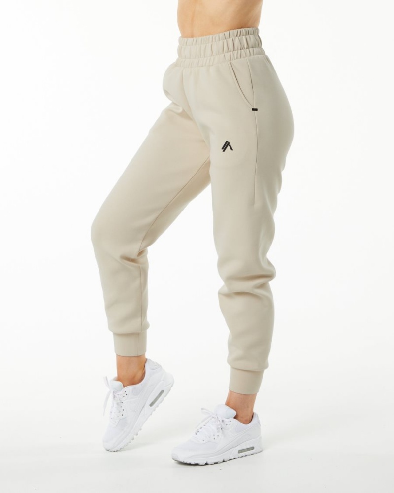 Alphalete ELMTS Cuffed Jogger Joggebukser Dame Vanilla | KERDTI-165