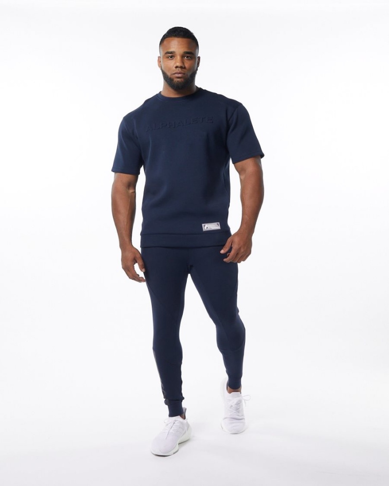 Alphalete ELMTS Cuffed Jogger Joggebukser Herre Marineblå | PWEUHF-137