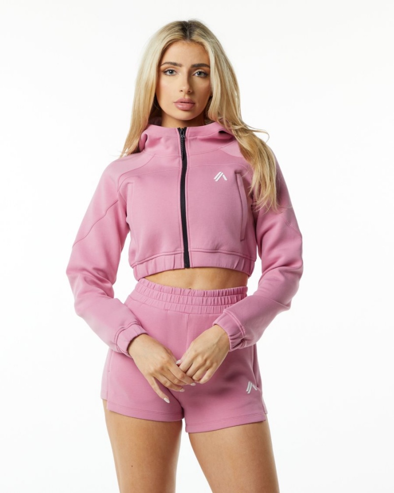 Alphalete ELMTS Full-Zip Crop Jacket Jakker Dame Confetti | CPZHLE-582