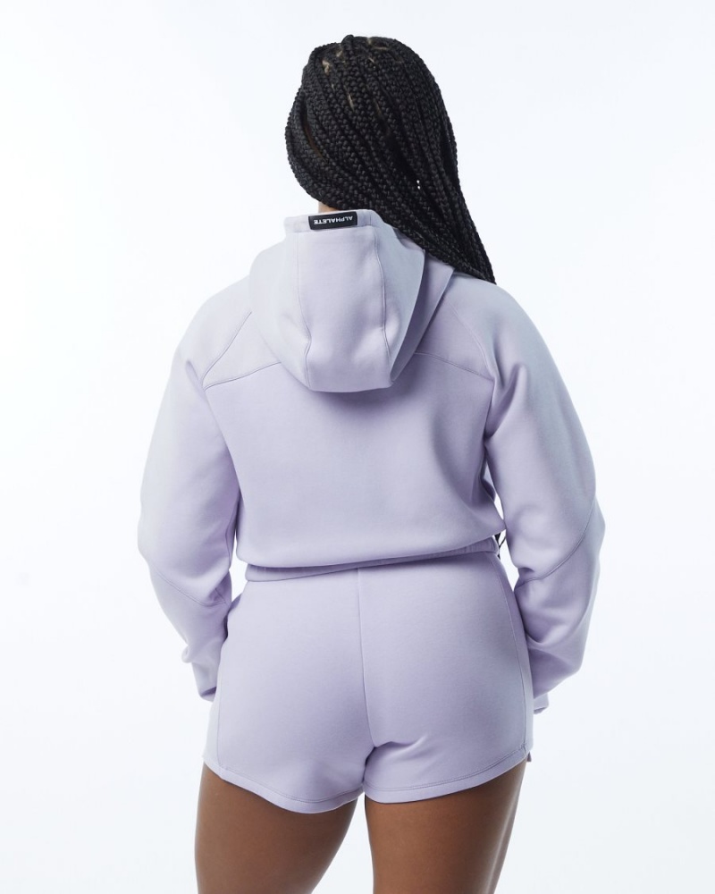 Alphalete ELMTS Full-Zip Crop Jacket Jakker Dame Lilac | SNOEYR-605