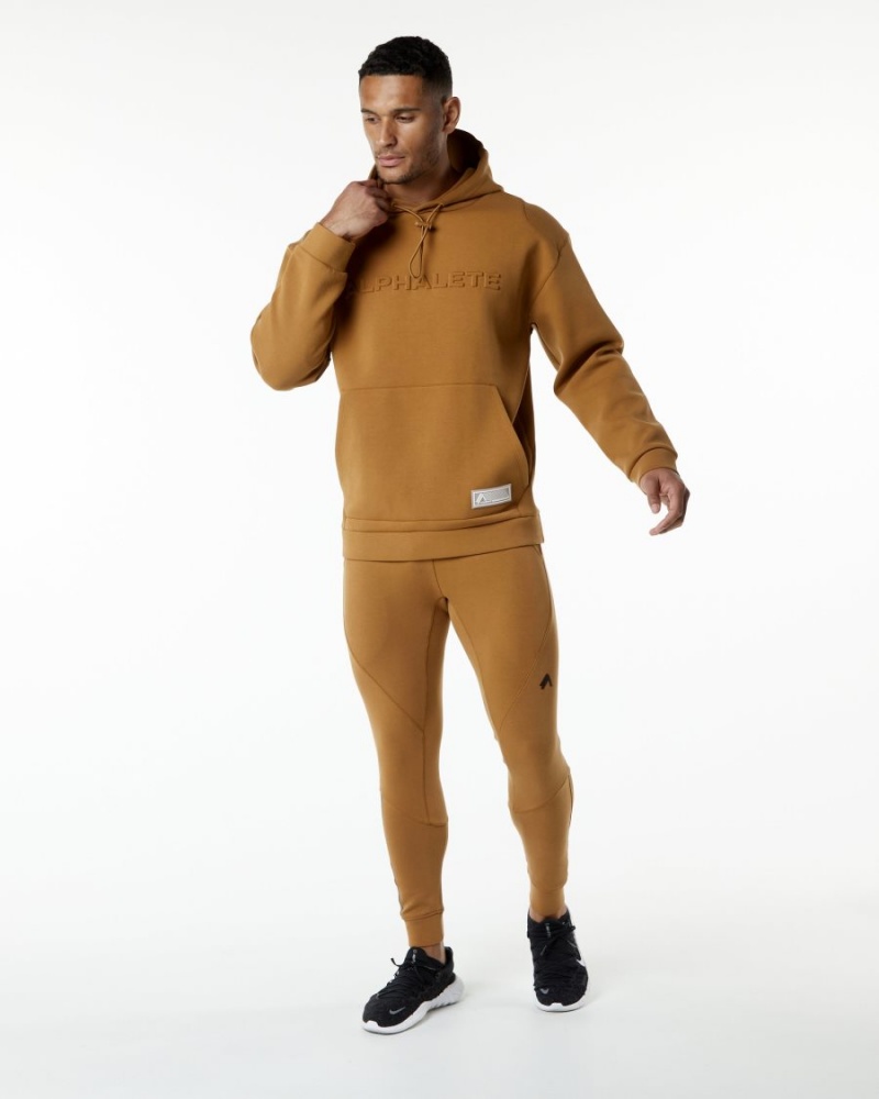 Alphalete ELMTS Hoodie Hettegenser Herre Almond | GKTJUB-021