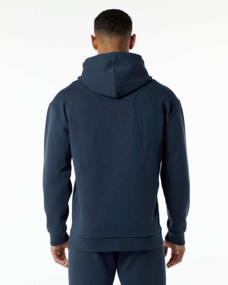 Alphalete ELMTS Hoodie Hettegenser Herre Marineblå | LUSGOK-256