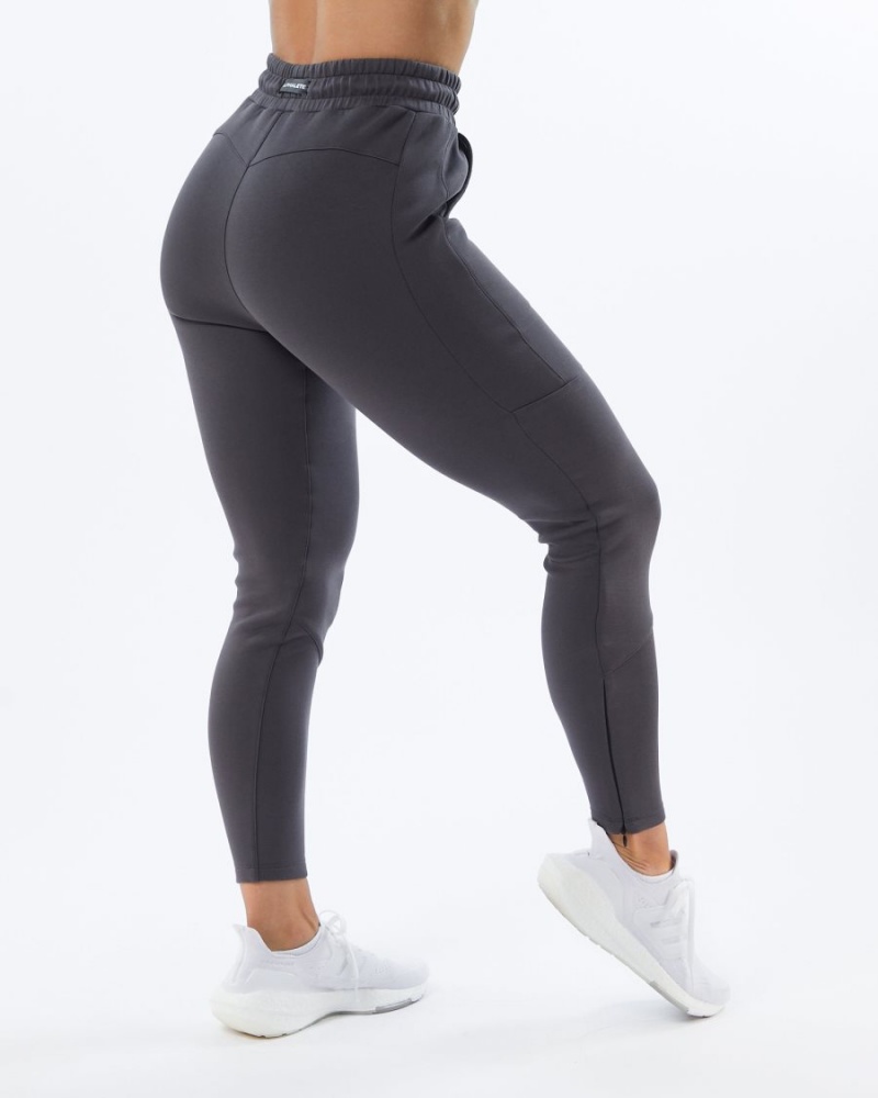 Alphalete ELMTS Zip Jogger Joggebukser Dame Charcoal | AGHFZI-957