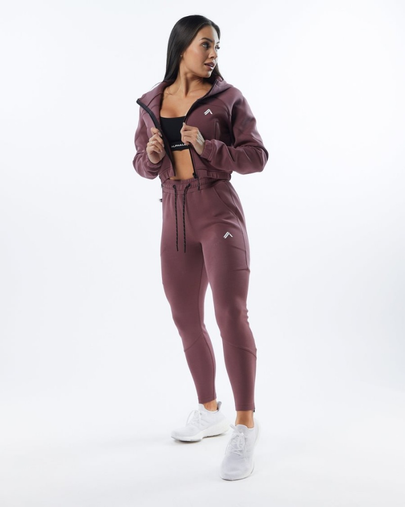 Alphalete ELMTS Zip Jogger Joggebukser Dame Mauve | HIYGOS-246