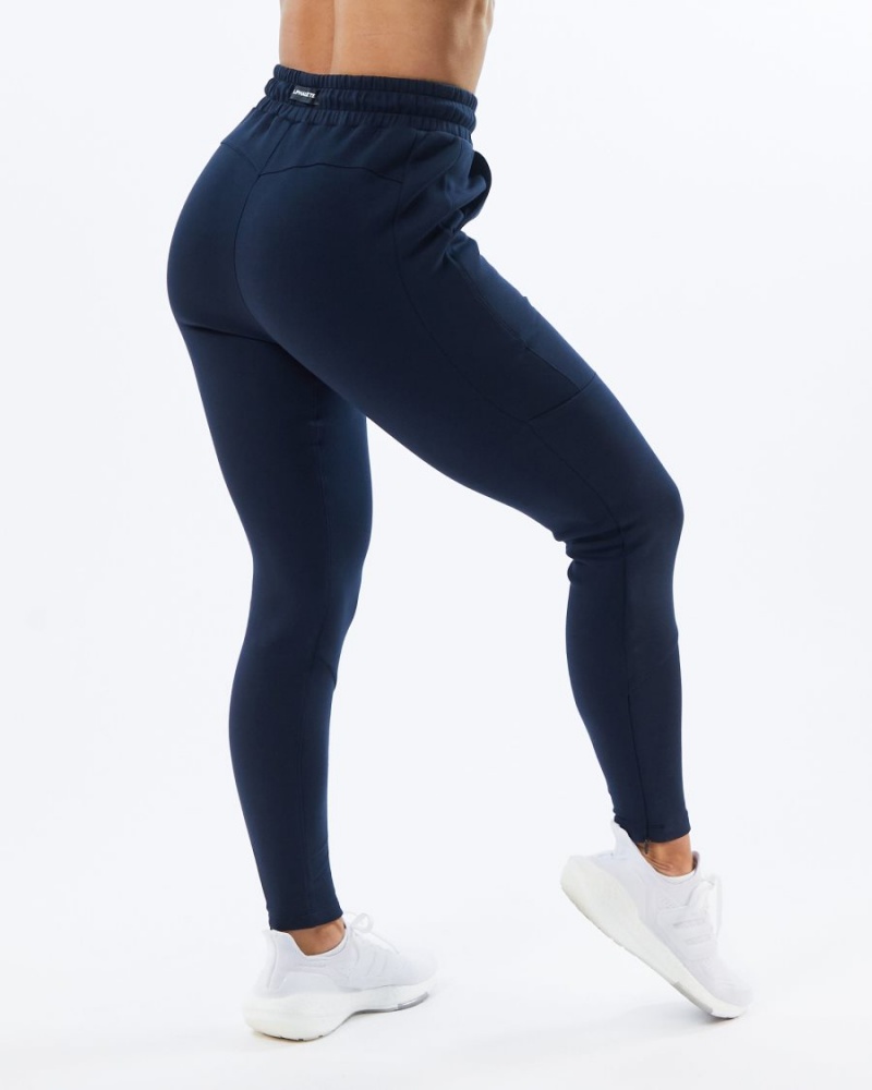 Alphalete ELMTS Zip Jogger Joggebukser Dame Marineblå | VGXYZA-783