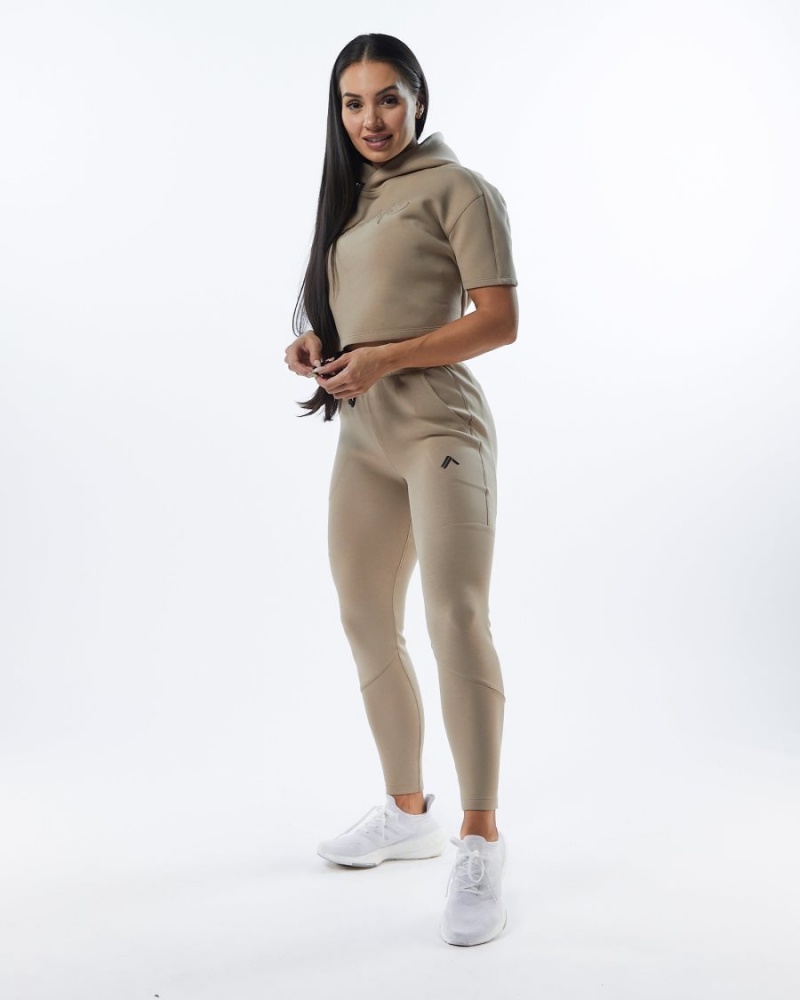 Alphalete ELMTS Zip Jogger Joggebukser Dame Tan | TWBEXL-289