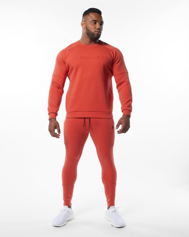 Alphalete ELMTS Zip Jogger Joggebukser Herre Oransje | YPFZQO-908