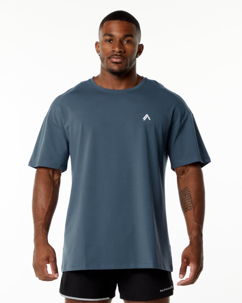 Alphalete Emblem Tee Skjorte Herre Blå | JHBNCW-701