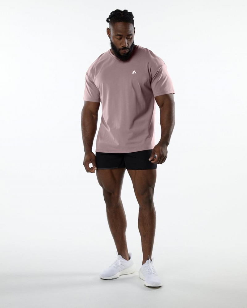 Alphalete Emblem Tee Skjorte Herre Mauve | RXNBOM-971