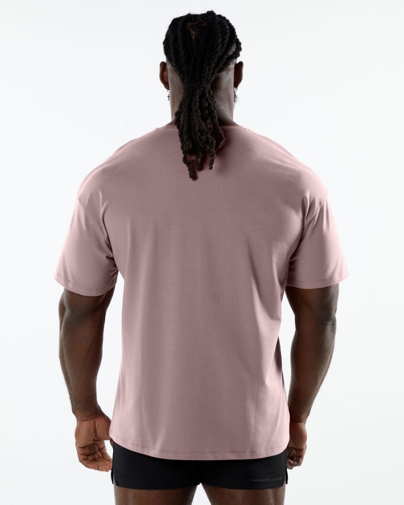 Alphalete Emblem Tee Skjorte Herre Mauve | RXNBOM-971