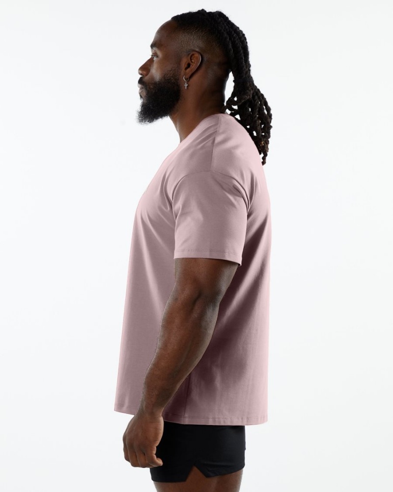 Alphalete Emblem Tee Skjorte Herre Mauve | RXNBOM-971