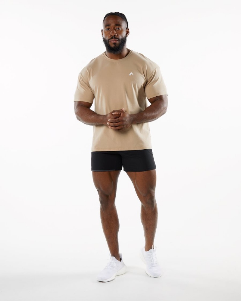 Alphalete Emblem Tee Skjorte Herre Taupe | RYLCTK-032