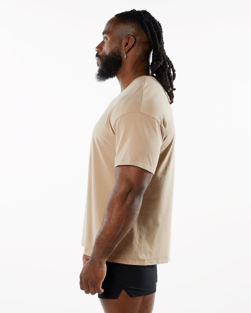 Alphalete Emblem Tee Skjorte Herre Taupe | RYLCTK-032