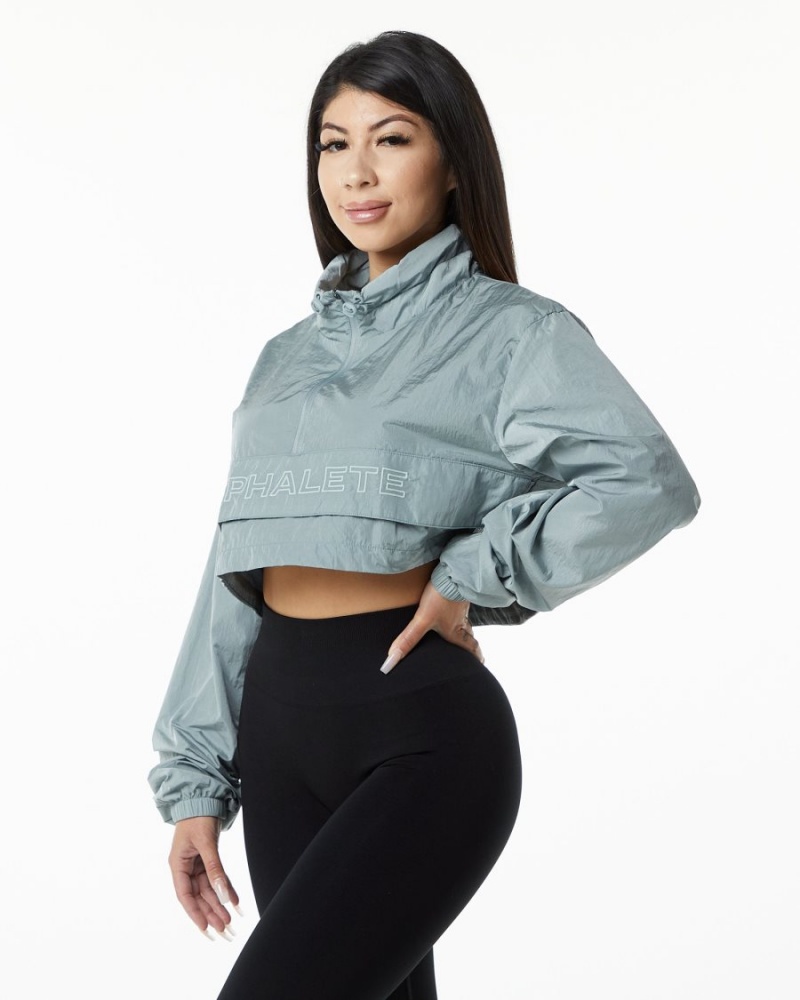 Alphalete Endure Crop Jacket Jakker Dame Blå | BITOAW-638