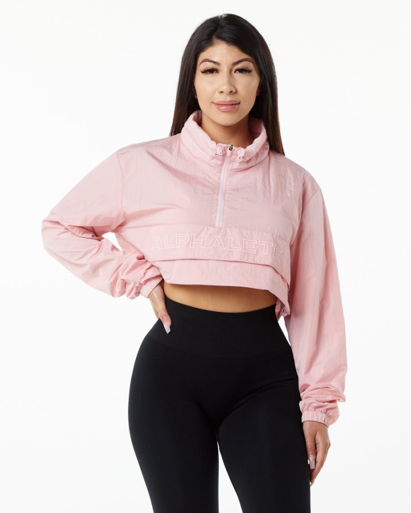 Alphalete Endure Crop Jacket Jakker Dame Mauve | YNHTKW-251