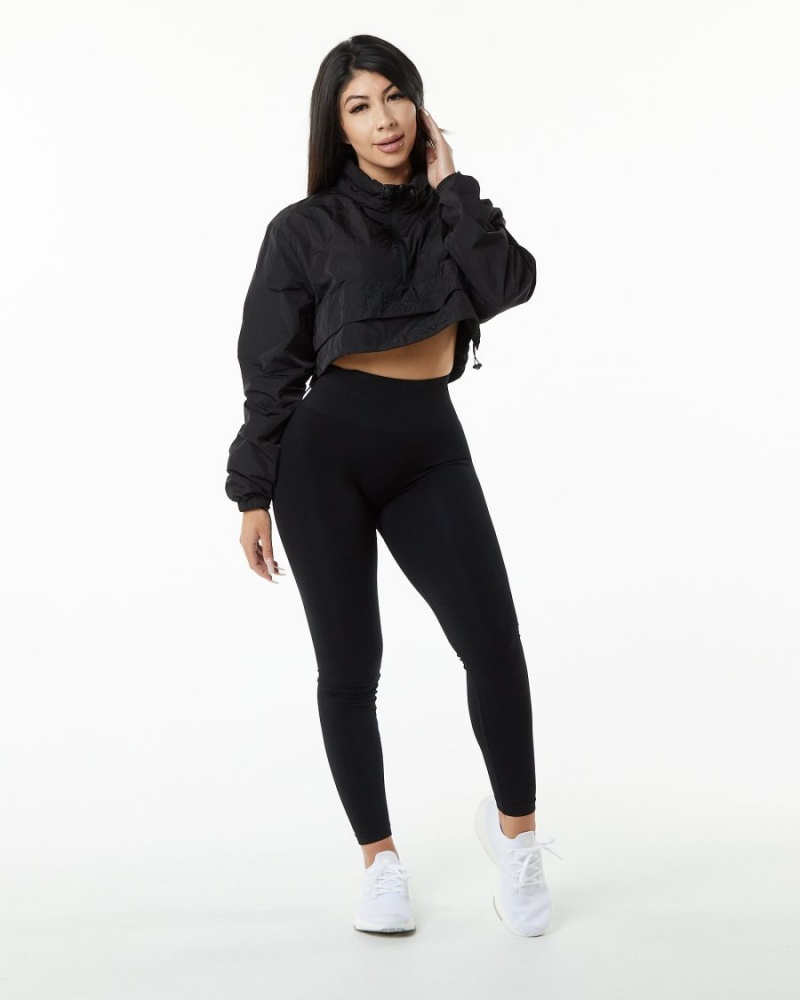 Alphalete Endure Crop Jacket Jakker Dame Svarte | YZSJQN-614