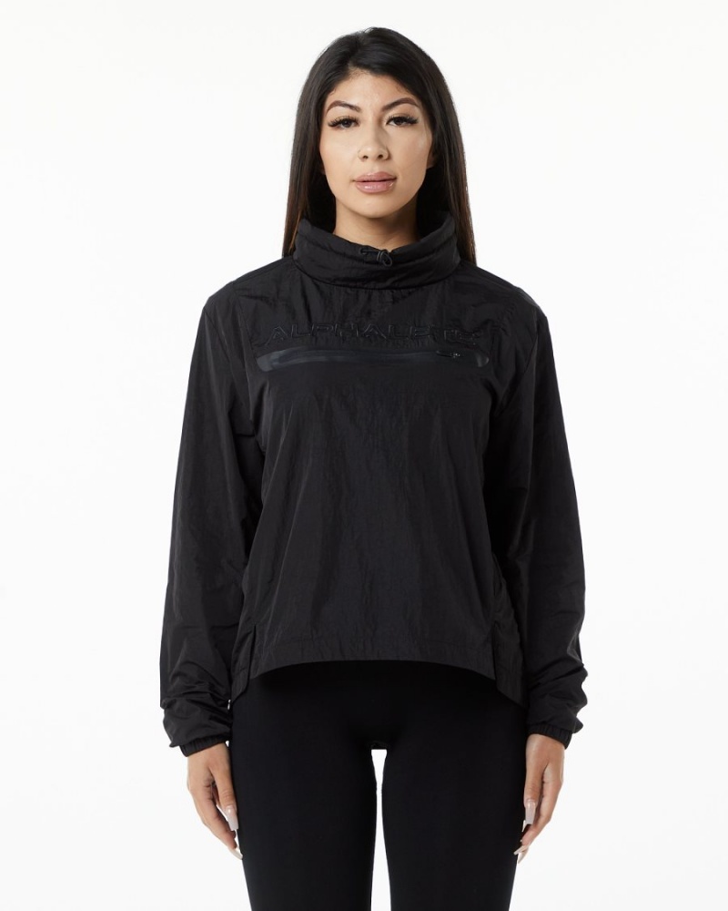 Alphalete Endure Pullover Jakker Dame Svarte | PSWHLF-314