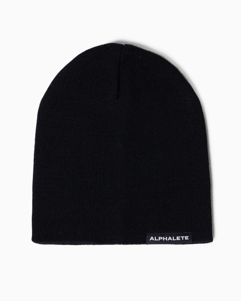 Alphalete Essential Beanie Accessories Dame Svarte | OIUMYC-247