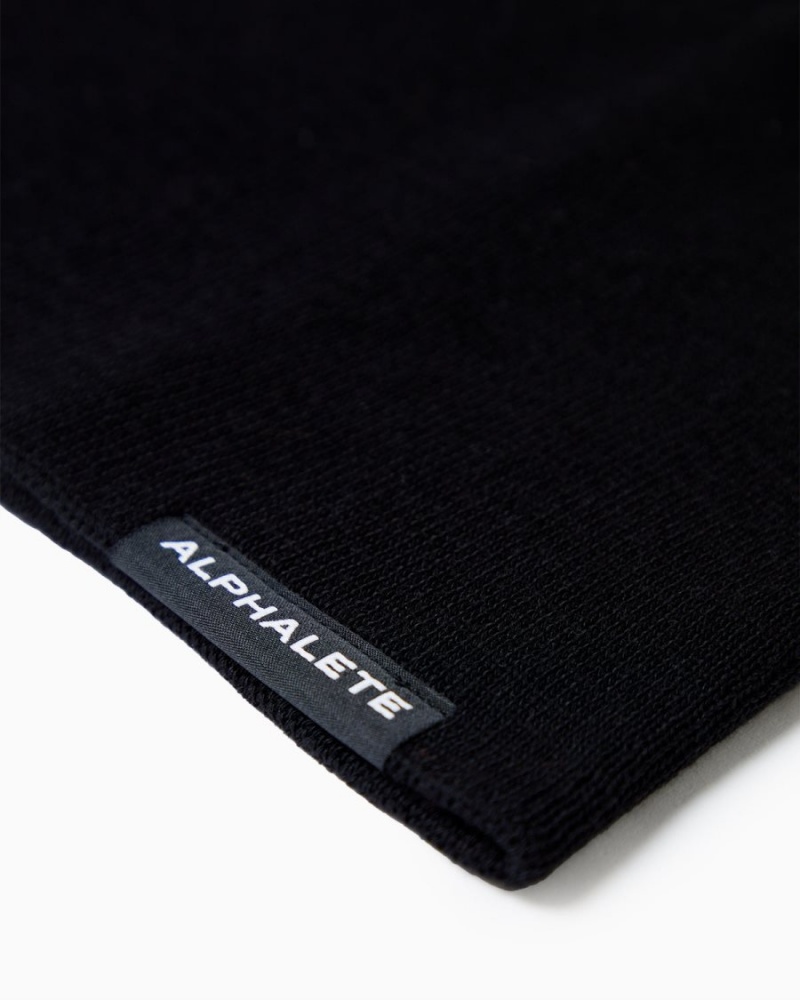 Alphalete Essential Beanie Accessories Dame Svarte | OIUMYC-247