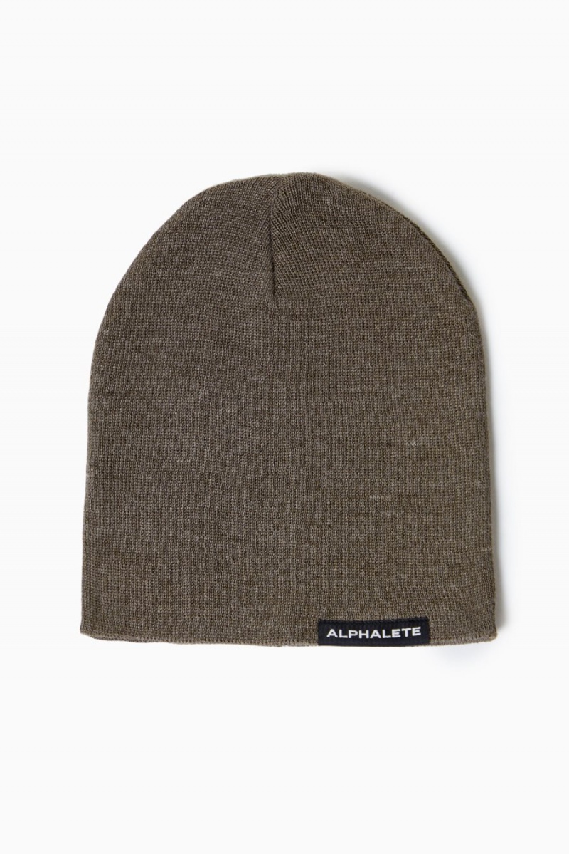 Alphalete Essential Beanie Accessories Dame Mørke Brune | GQLWOT-178