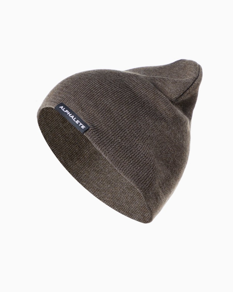 Alphalete Essential Beanie Accessories Dame Mørke Brune | GQLWOT-178