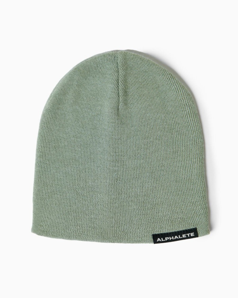 Alphalete Essential Beanie Accessories Dame Sage | JEAVOX-968