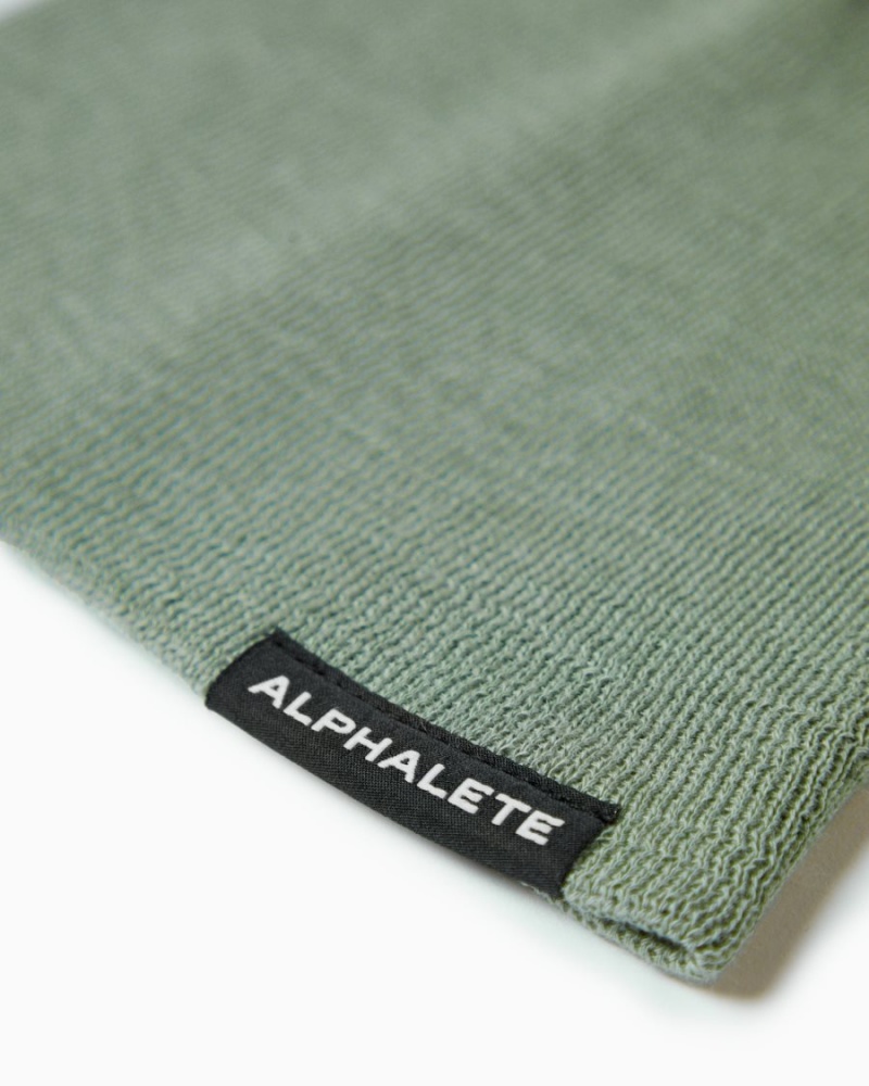 Alphalete Essential Beanie Accessories Dame Sage | JEAVOX-968