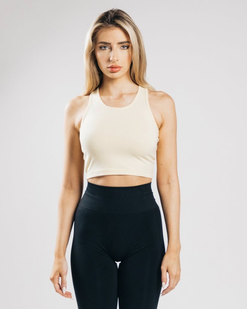 Alphalete Essential Crop Tank Tank Top Dame Sea Salt | PMFBUY-450