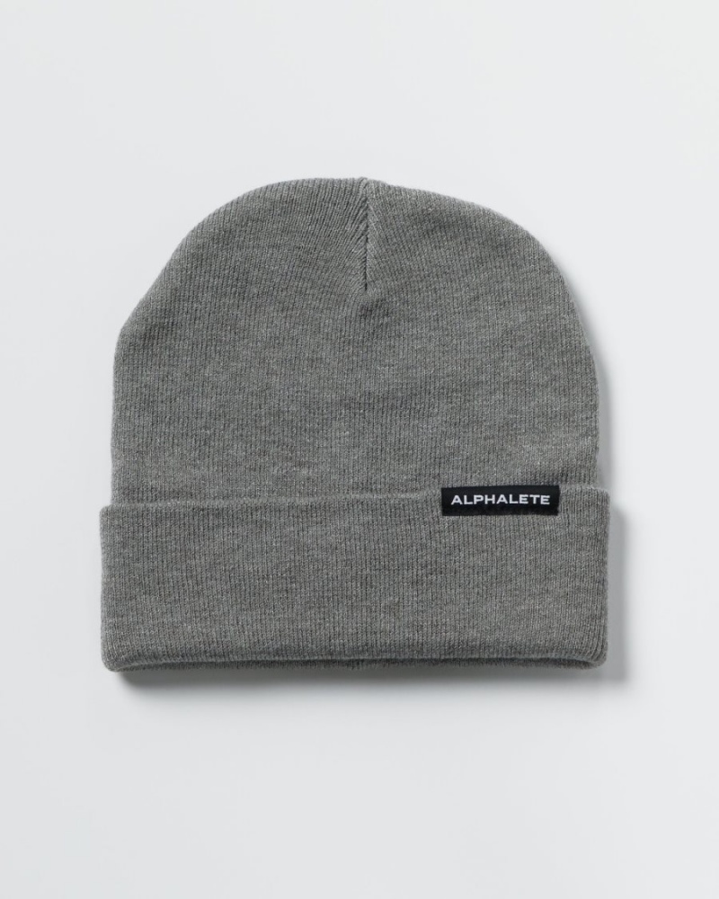 Alphalete Essential Foldover Beanie Accessories Dame Grå | CVSJMF-580