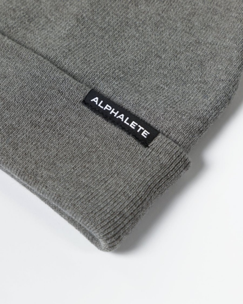 Alphalete Essential Foldover Beanie Accessories Dame Grå | CVSJMF-580