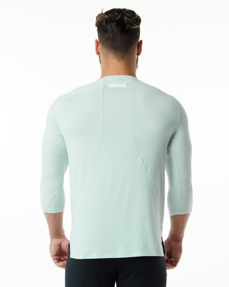 Alphalete Evo 3/4 Sleeve Tee Skjorte Herre Blå | AXSMEO-051