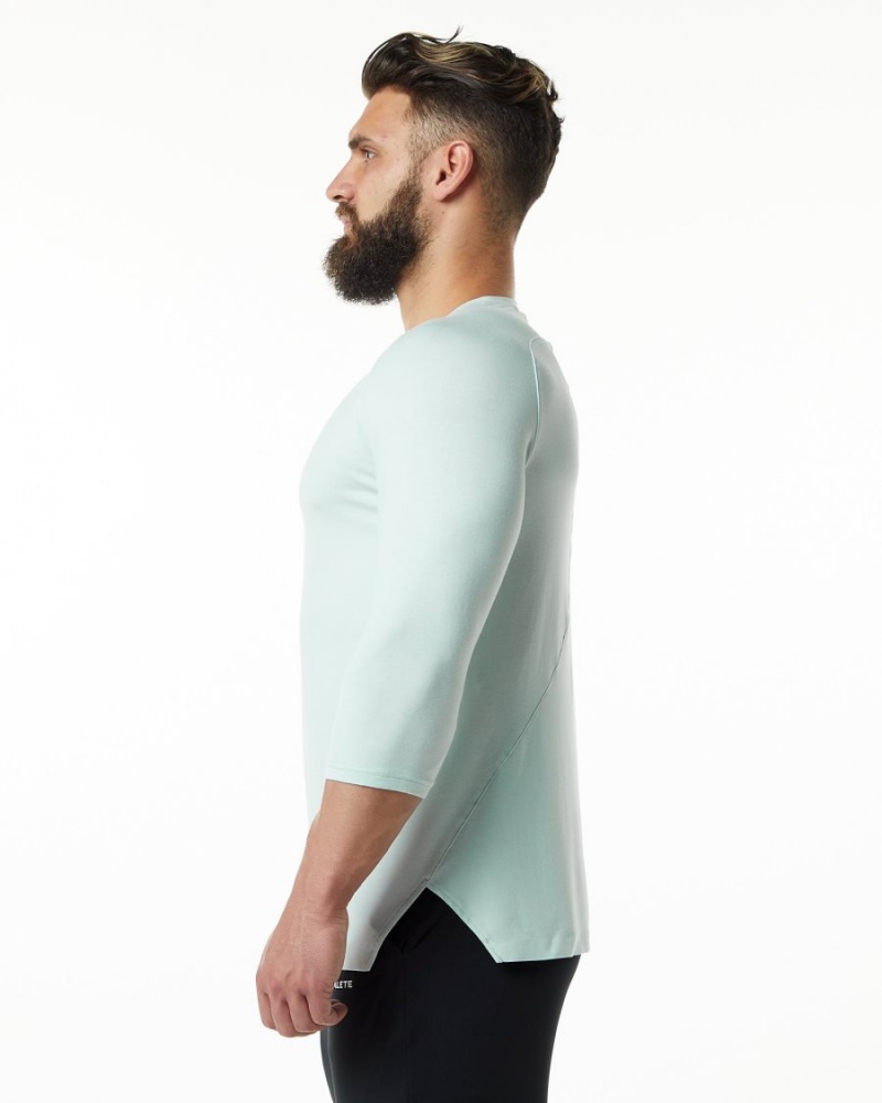 Alphalete Evo 3/4 Sleeve Tee Skjorte Herre Blå | AXSMEO-051