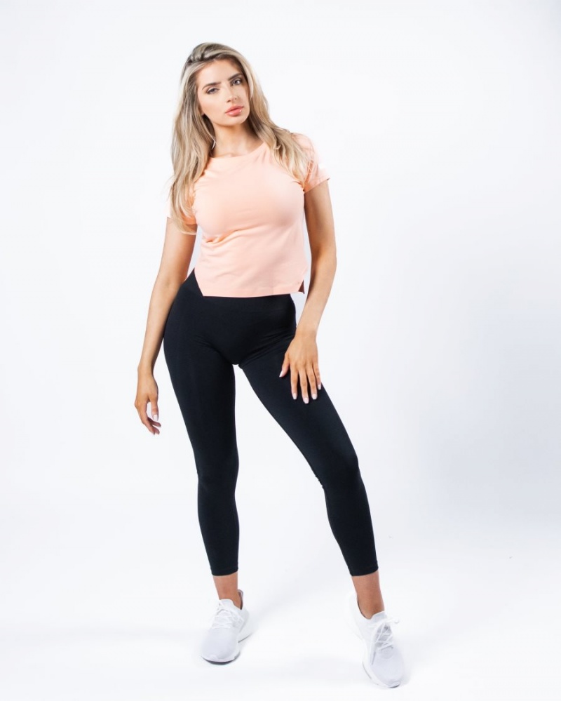 Alphalete Evo Crop Skjorte Dame Korall | WGRDYX-719