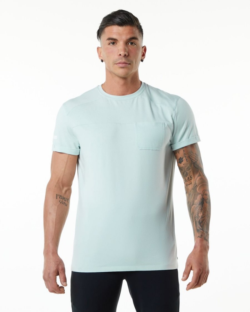 Alphalete Evo Pocket Tee Skjorte Herre Blå | CIPRYT-513