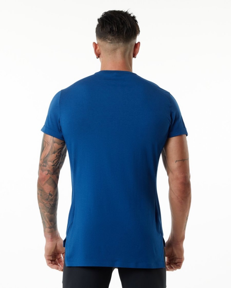 Alphalete Evo Pocket Tee Skjorte Herre Blå | CFJTHM-436