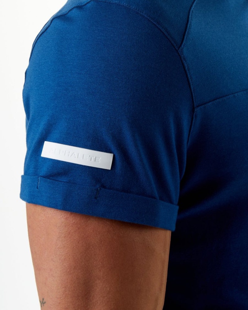 Alphalete Evo Pocket Tee Skjorte Herre Blå | CFJTHM-436