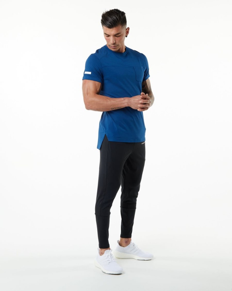 Alphalete Evo Pocket Tee Skjorte Herre Blå | CFJTHM-436