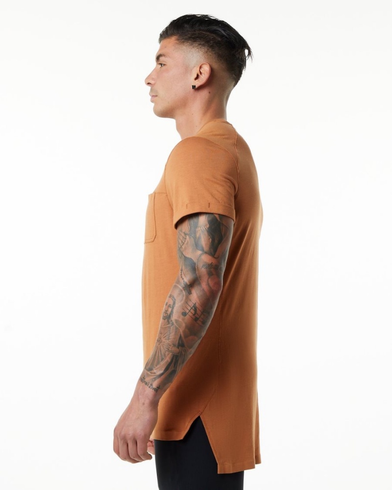 Alphalete Evo Pocket Tee Skjorte Herre Camel | XAPODY-430