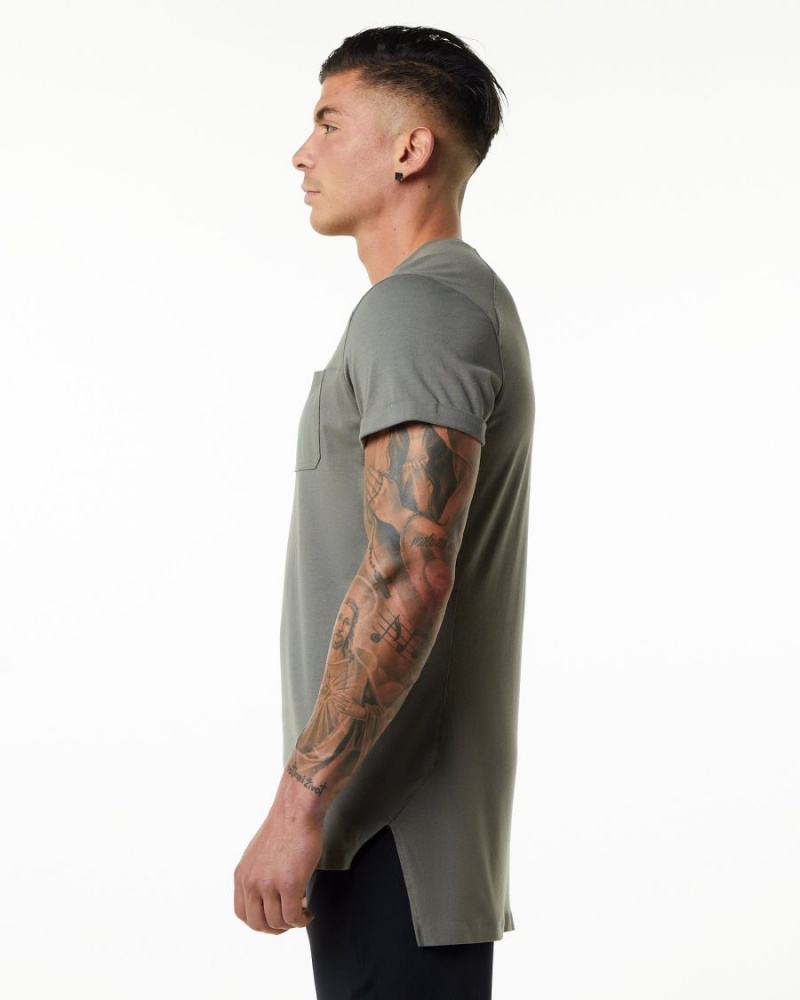 Alphalete Evo Pocket Tee Skjorte Herre Grå | AFJTWH-380