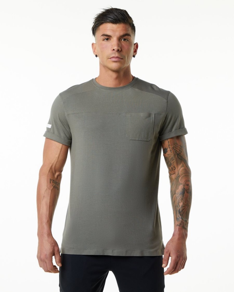 Alphalete Evo Pocket Tee Skjorte Herre Grå | AFJTWH-380