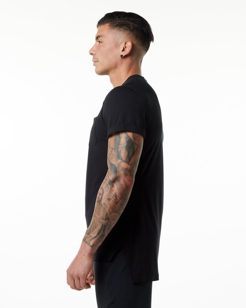 Alphalete Evo Pocket Tee Skjorte Herre Svarte | QLBMHO-358